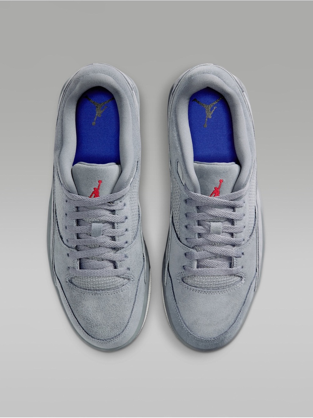 Air Jordan Flight Court Cool Grey Varsity Red Low Sneakers HF3255-007 Men’s 10.5 - Picture 4 of 9